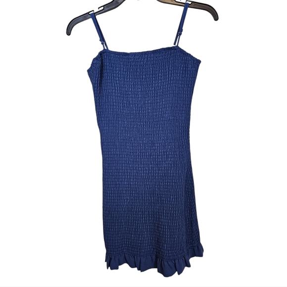 Storia Ribbed Mini Ruffle Mini Spaghetti Strap Dress - Picture 1 of 7